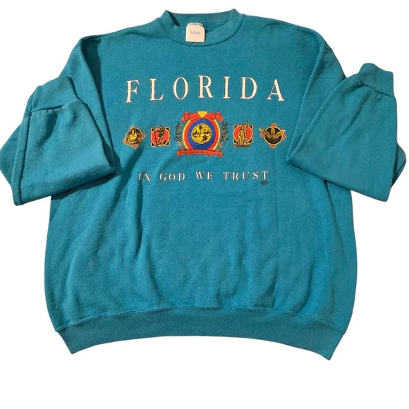 Sweaters - Vintage State Of Florida In God We Trust Sweater Size L/XL On Tultex Sweater